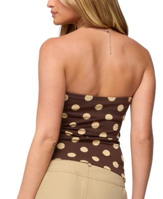 Polka Dot Built In Bra Tube Top