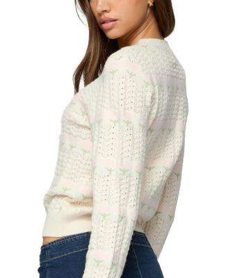 Emerie Flower Textured Knit Sweater