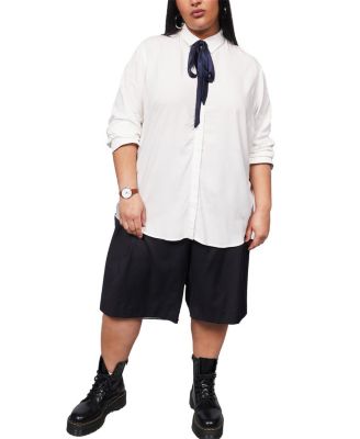  The Empower Long Sleeve Bow Button Up