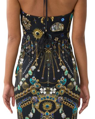Gathered Jersey Halter Dress