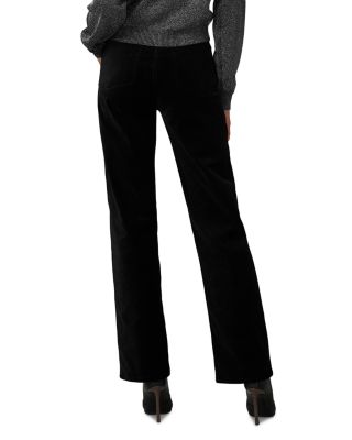 The Margot High Rise Straight Velveteen Jeans in Black