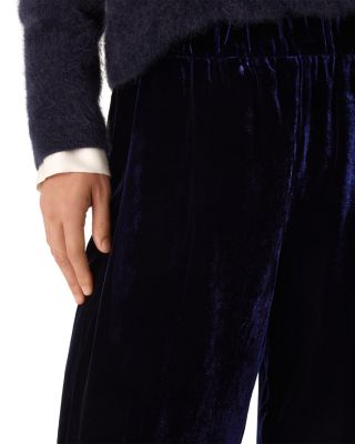 Velvet Straight Ankle Pleated Pants