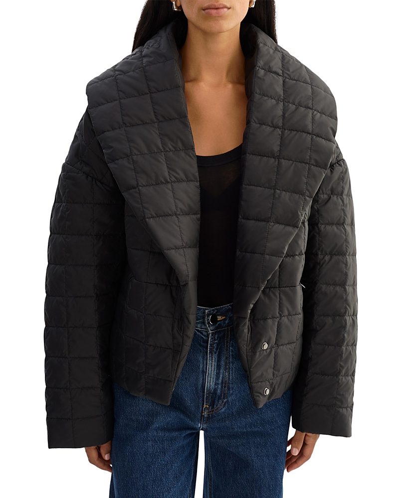 Lamarque Shawl Collar Quilted Jacket In Black