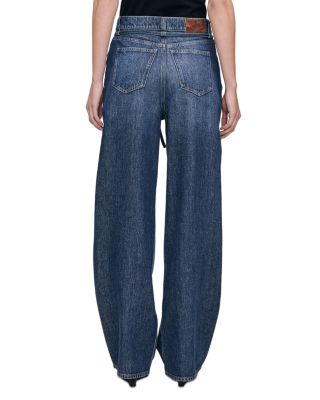 Casie Aura Mid Rise Wide Leg Jeans in Space Blue