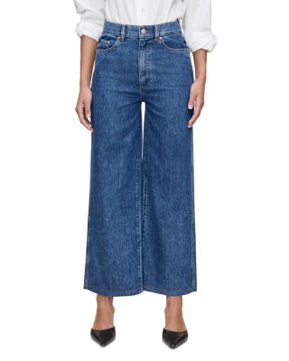 Hepburn High Rise Wide Leg Ankle Jeans in North Beach