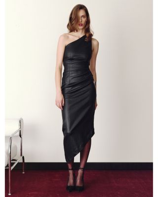 Esme Coated Off Shoulder Midi Dress