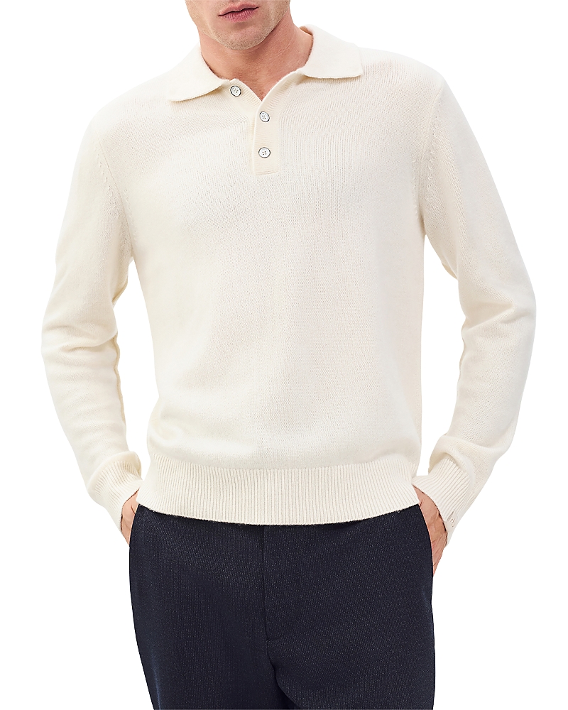 Rag & Bone Declan Cashmere Polo Sweater In White