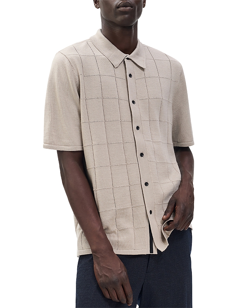 Rag & Bone Dalton Window Pane Short Sleeve Shirt In Brown