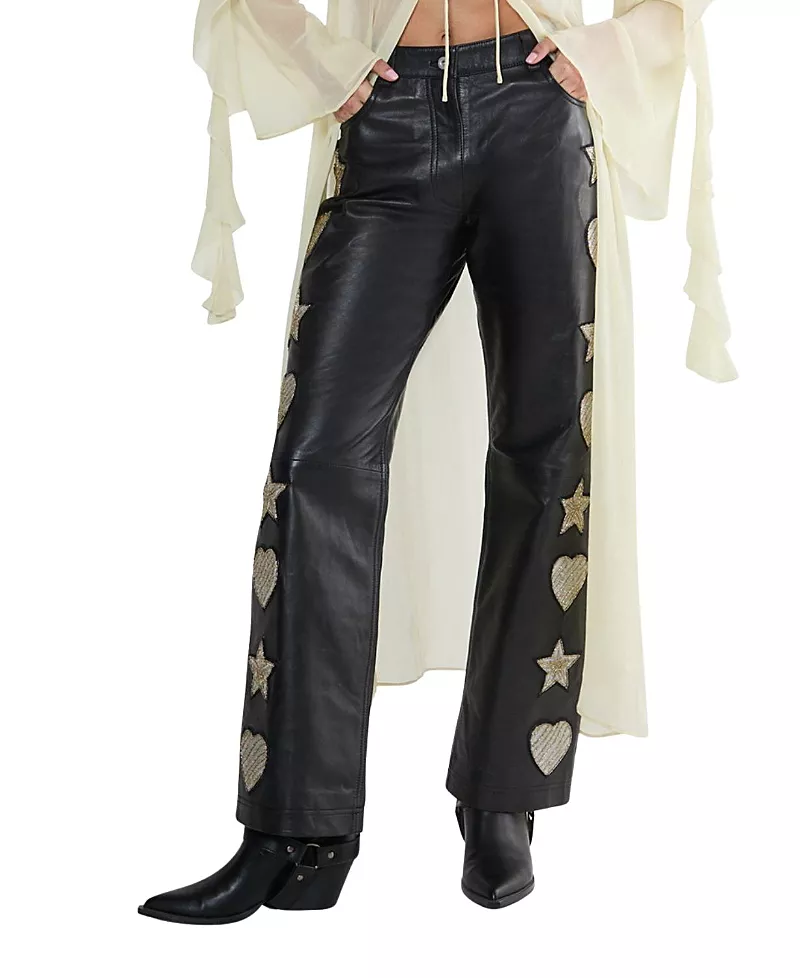 Nasty Gal Leather Patched Pants