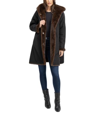 Faux Fur Mink Reversible Parka Coat