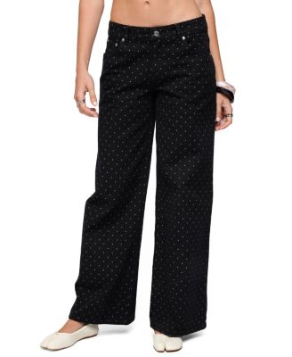  Misha Polka Dot Baggy Low Black Wash Jeans