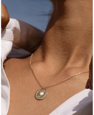 Inner Fire Medallion in 14K Yellow Gold, 0.11ctw Trillion Lab Grown Diamond, 16-18"