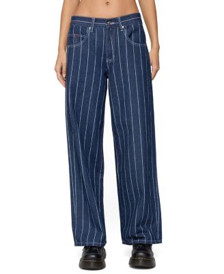  Kyler Pinstripe Low Rise Dark Rinse Wash Jeans