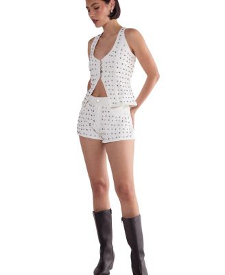 Studded Denim Shorts