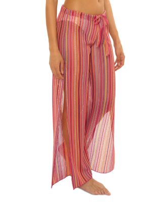 Seaside Crochet Stripe Swim Cover-Up Pants