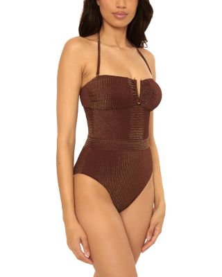 Golden Isle Brinley Rib Bandeau One Piece Swimsuit