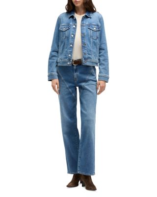 Stovepipe High Rise Straight Jeans in Oceanstone