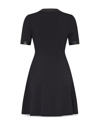 Faux Leather Trim Dress