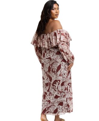 Ruffle Bardot Midaxi Dress