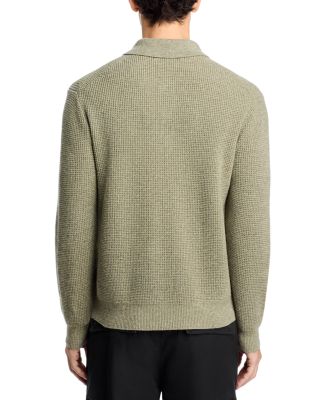 Waffle Knit Relaxed Fit Sweater Polo