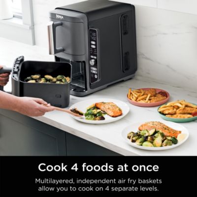 DoubleStack XL 10 QT, 6 in 1, 2 Basket Air Fryer, Space Saving Design