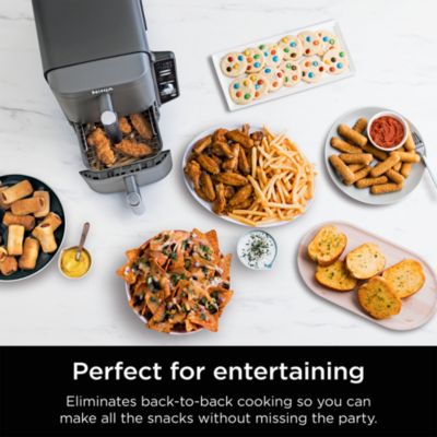 DoubleStack XL 10 QT, 6 in 1, 2 Basket Air Fryer, Space Saving Design