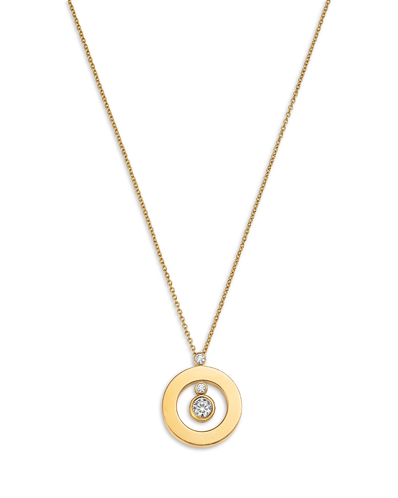 Roberto Coin 18k Yellow Gold Cento Diamond Baby O Circle Pendant Necklace, 16-18