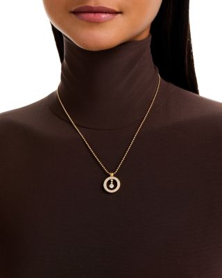 18K Yellow Gold Cento Diamond Baby O Circle Pendant Necklace, 16-18"