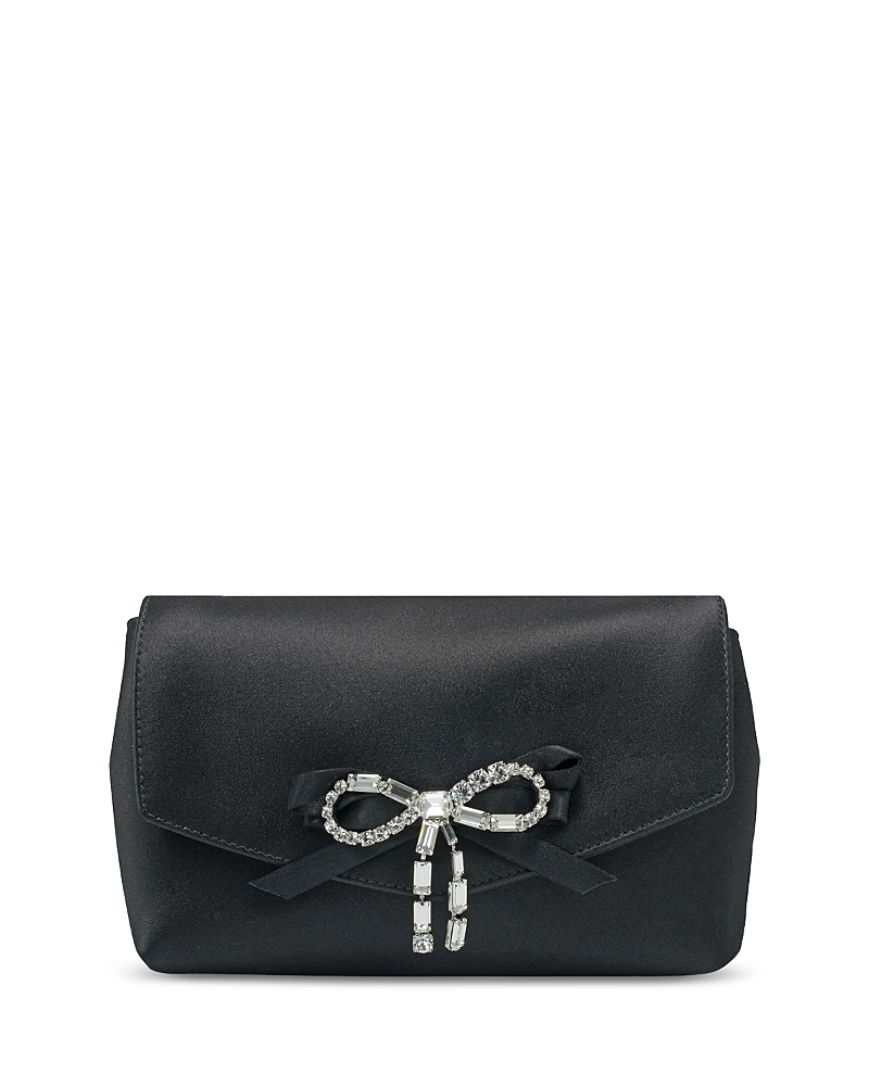 Jimmy Choo Soft Bow Satin Mini Bag In Black