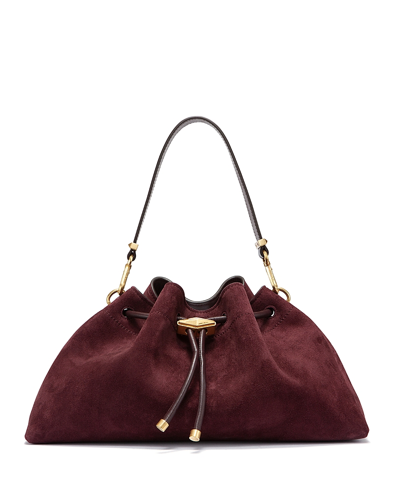 Jimmy Choo Cinch M Suede Shoulder Bag In Blue