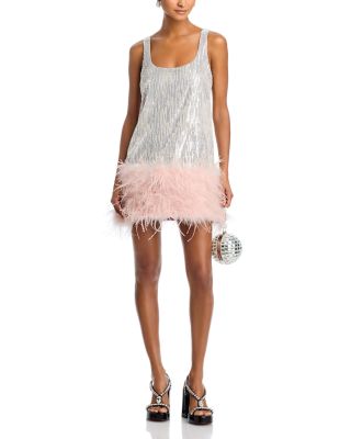 Ostrich Feather Sequin Mini Dress - Exclusive