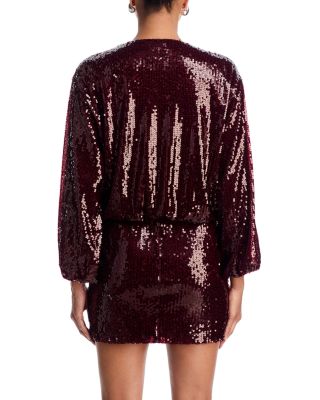 Sequin Long Sleeve Mini Dress - Exclusive