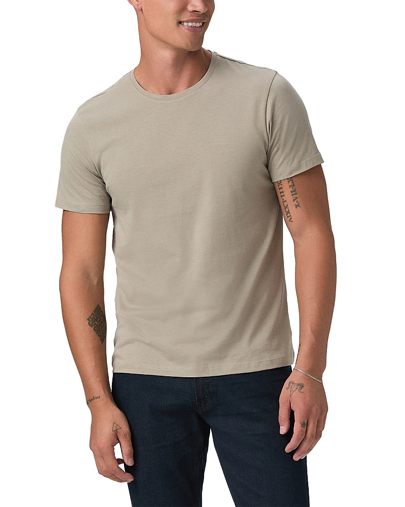 Paige Mens Echo Sorden Crewneck Cotton T-shirt In Neutral