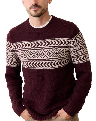 Textured Fair Isle Crewneck Sweater