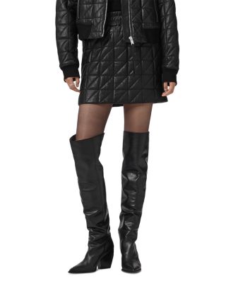 Carly Quilted Leather Skirt