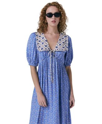 Nellie Crepe Collared Midi Smock Dress