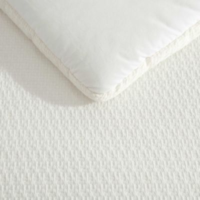 Threaded Basketweave Cotton 3 Piece Comforter Set, Queen