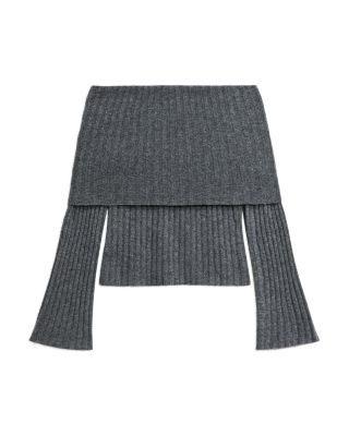 Foldover Off-the-Shoulder Sweater