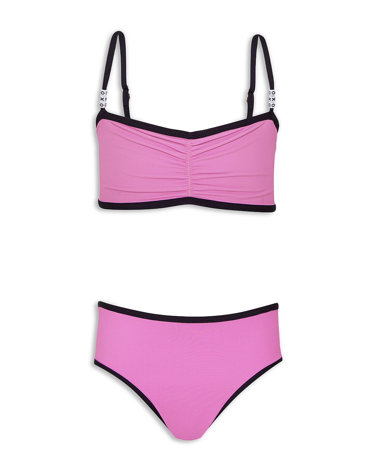 Pq Swim Girls' Xoxo Bead Trim Two Piece Swimsuit - Little Kid, Big Kid
