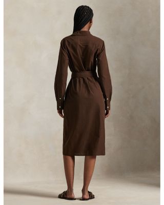 Cotton-Linen Belted Shirtdress