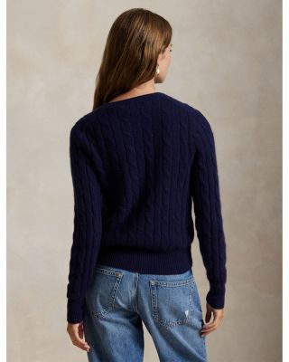 Cable-Knit Cashmere Crewneck Cardigan