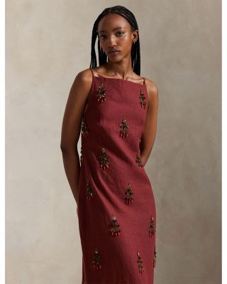 Beaded Linen Dress