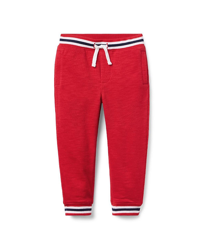 Janie And Jack The Stripe French Terry Jogger In Red