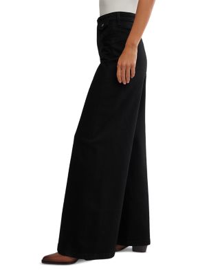 Kellee High Rise Palazzo Jeans in Black Eyelet
