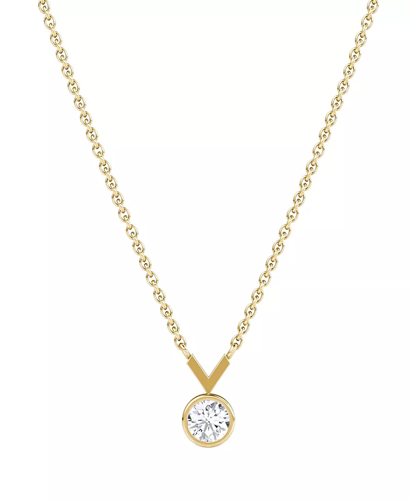 Vrai Arrow Necklace in 14K Gold, 0.25ctw Round Brilliant Lab Grown Diamond