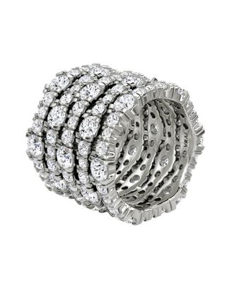  5 Row Pave Ring in 14K Gold, 7.76ctw Round Brilliant Lab Grown Diamonds
