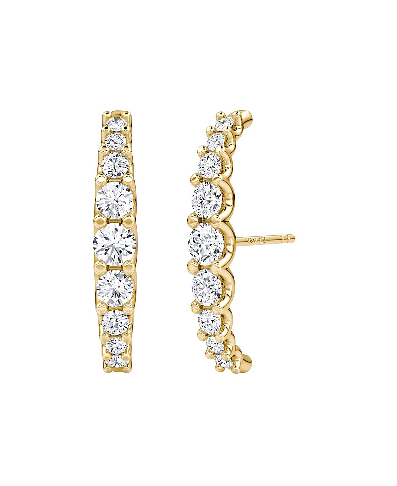 Vrai Eternity Cuff Stud In 14k Yellow Gold, 1.04ctw Round Brilliant Lab Grown Diamonds In Gold