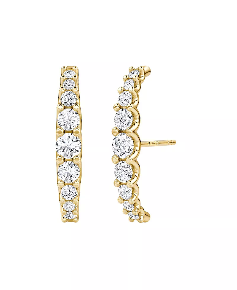Vrai Eternity Cuff Stud in 14K Yellow Gold, 1.04ctw Round Brilliant Lab Grown Diamonds