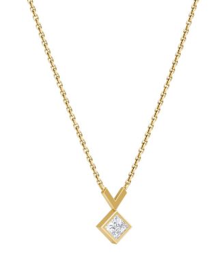  Arrow Necklace in 14K Gold, 0.25ctw Princess Lab Grown Diamond
