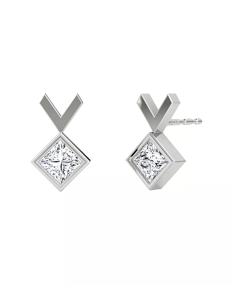Vrai Arrow Stud in 14K Gold, 0.50ctw Princess Lab Grown Diamond